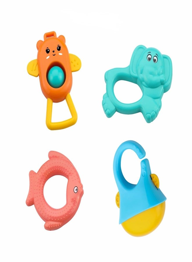 REIL RAID Baby Rattles Toys Set for Babies, Non-Toxic Rattle Teether Set with Smooth Edges | Newborn Baby Gift Products | Baby Rattles Set for Newborn Infant Babies 3-12 Months Boy Girl (4 Pcs) - Image 1
